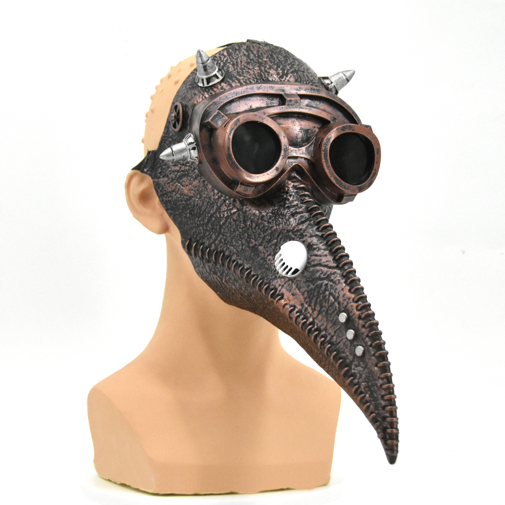 朋克风蒸汽万圣节瘟疫医生面具 乌鸦鸟嘴黑死病病毒死亡乳胶面具