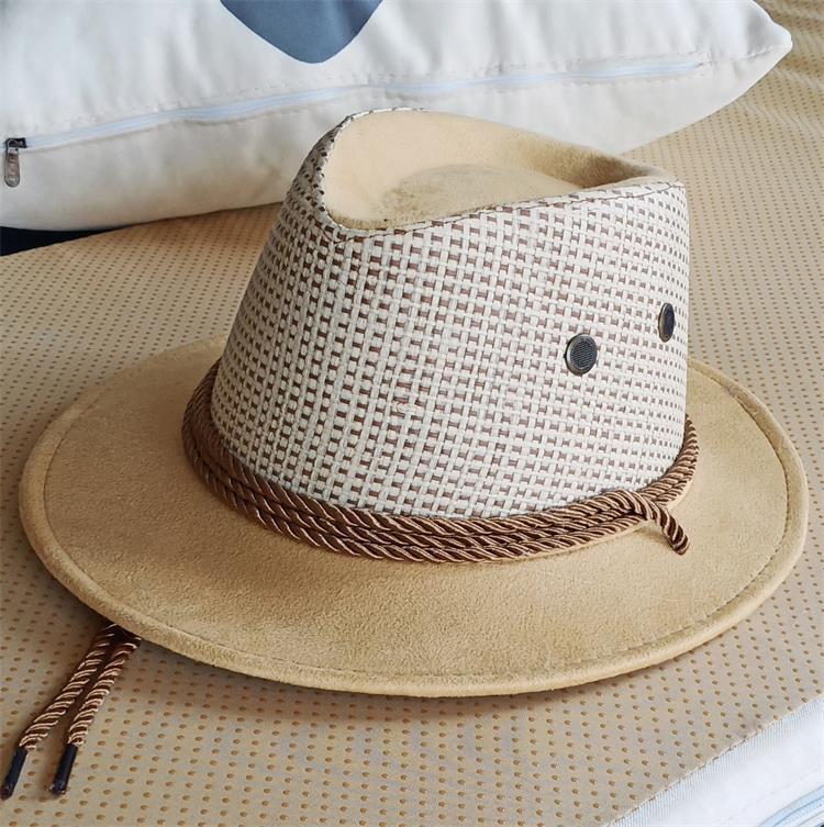 Factory Direct Sales Outdoor Straw Fashion Cowboy Hat Straw Hat Mixed Woven Deerskin Velvet Gift Hat