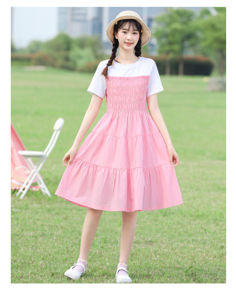 20291少女夏装大童连衣裙夏季新款初中学生长裙田园风小清新裙子