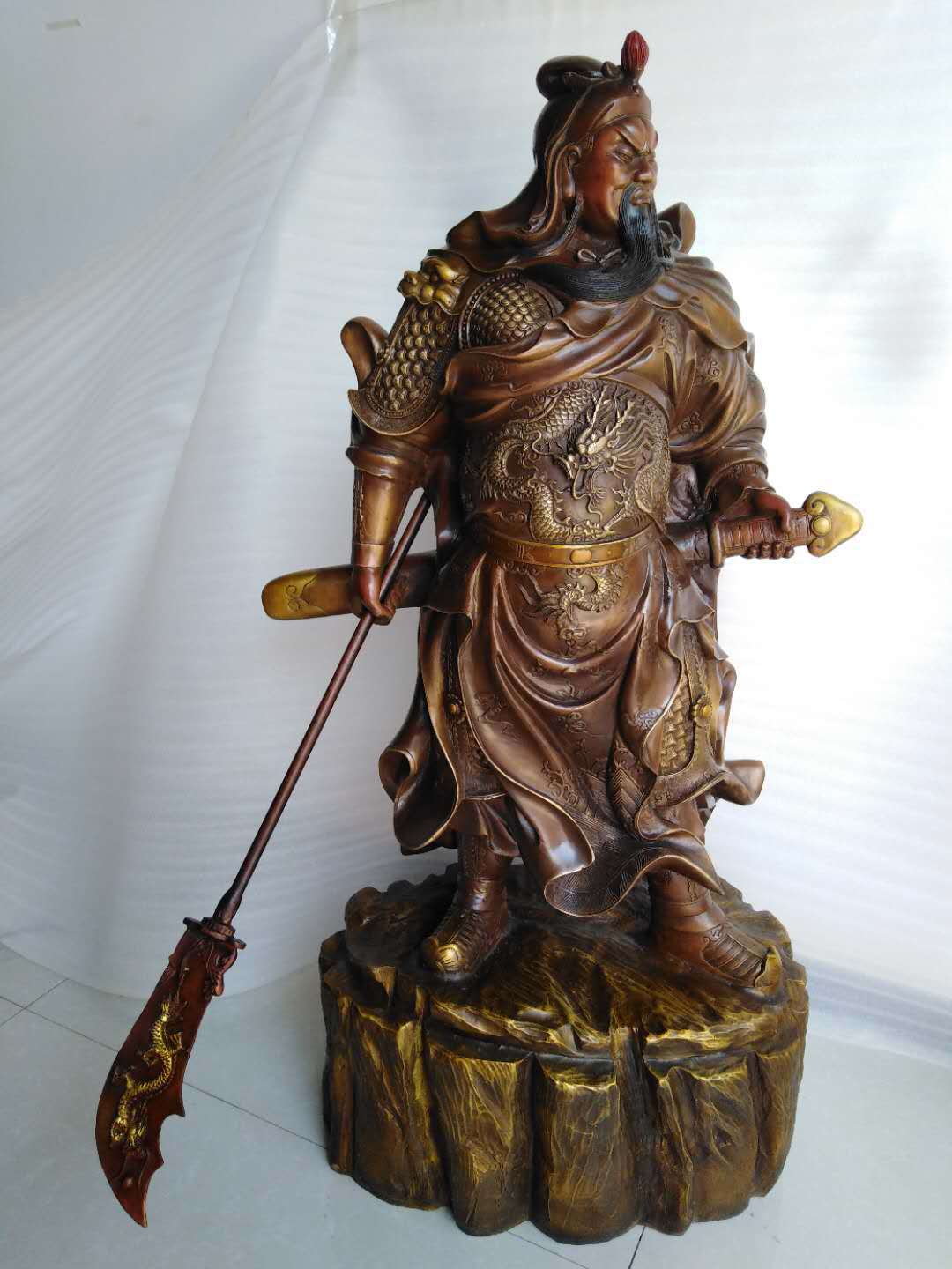 铸铜关公像供奉神像纯铜武财神铜九龙关公佛像摆件大号