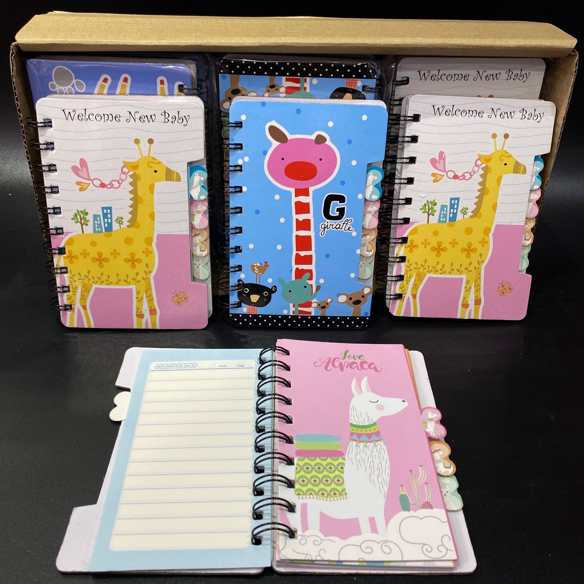 韩版礼品创意卡通萌宠长颈鹿线圈本学生便携带文具分类本子记事本