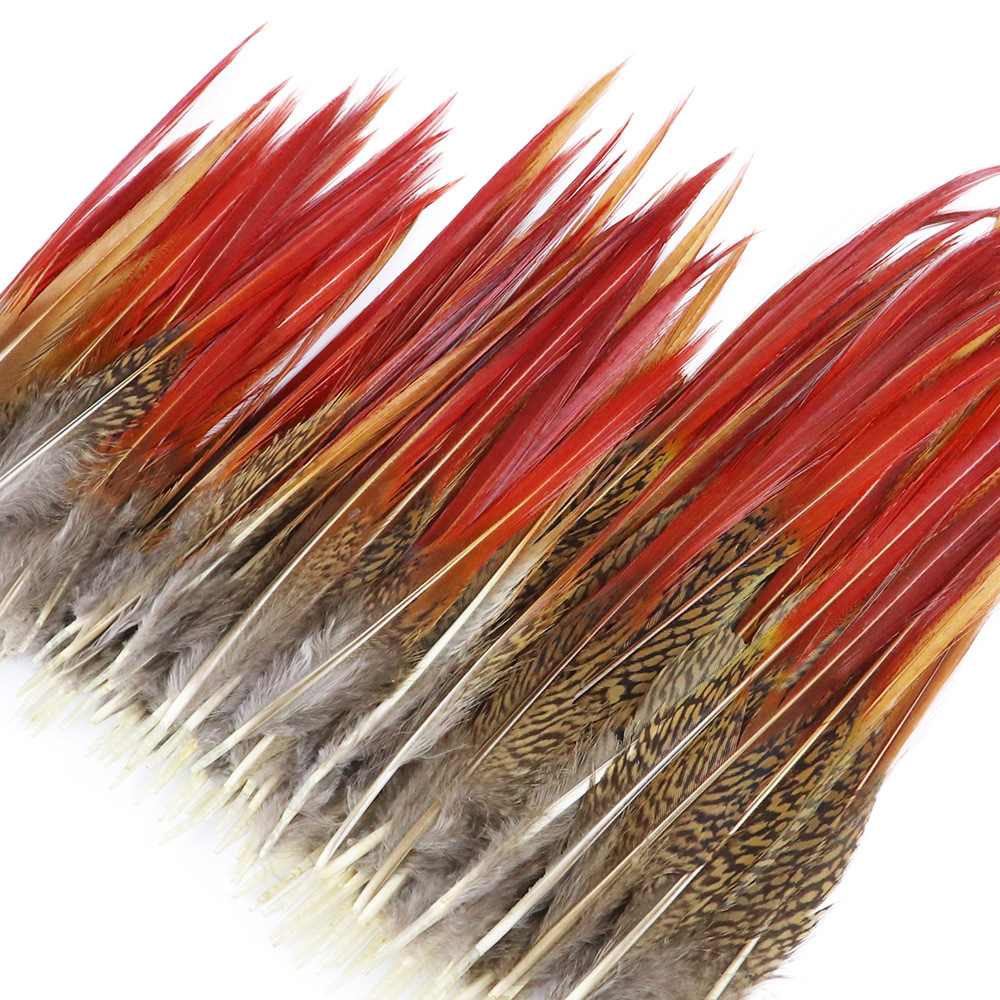 厂家直销diy手工公鸡毛自然色羽毛锦鸡红箭装饰配件舞台布置批发