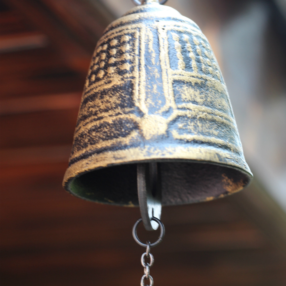 铸铁古钟鱼吊坠金属风铃 寺庙祈福疫情家庭祈福 日式和风挂饰挂件