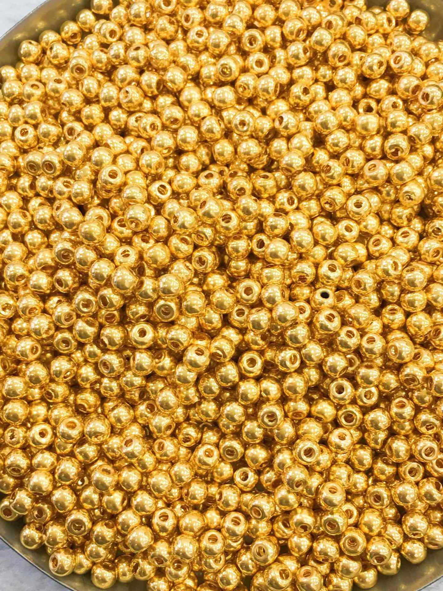 黄金转运珠散珠子小光珠金豆999足金路路通佛珠手链隔珠固珠金珠