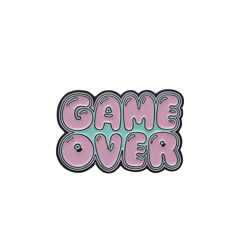 Japan and South Korea Cute Series Jewelry Brooch Pink Love Game over Game Tape Cartoon Brooch Pin