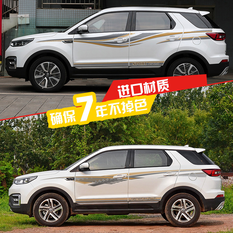 适用于17-18款长安cs55车贴创意车身腰线装饰贴纸拉花改装彩条贴