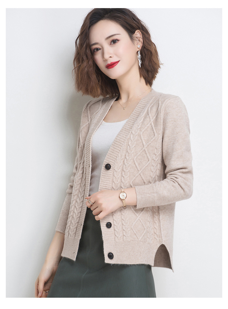 针织开衫女2020年春秋新款羊绒衫韩版薄款羊毛衫宽松外套短款毛衣