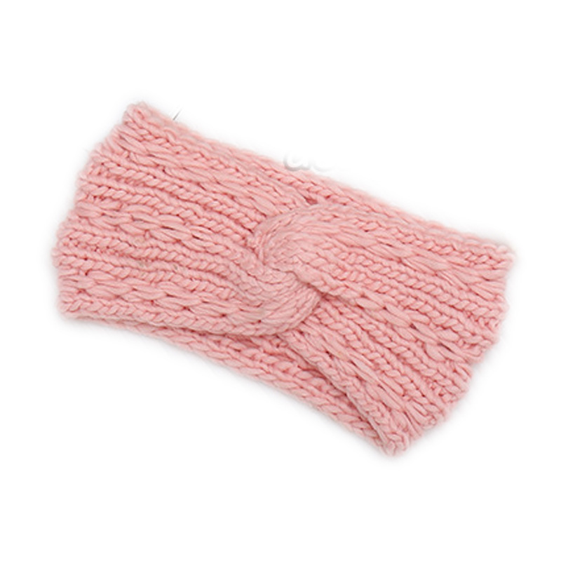 Factory Direct Sales New Ice Island Wool Front Cross Women's Knitted Hair Band Wool Hair Band Autumn and Winter Warm Headband