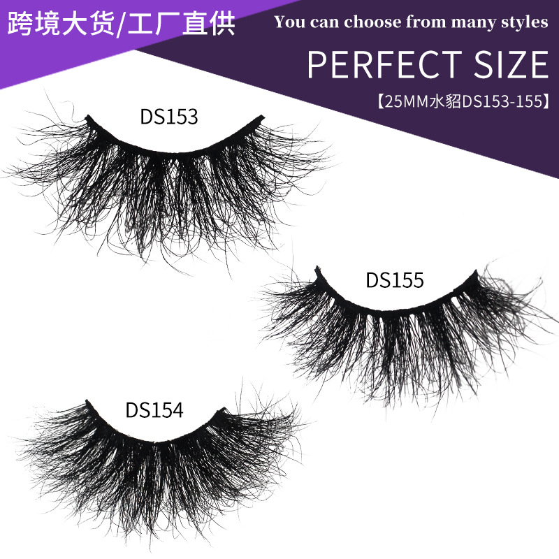 Dingsen25mm Mink Hair False Eyelashes Three D Mink Eyelashes Messy Fried Hair Mink Single Pair