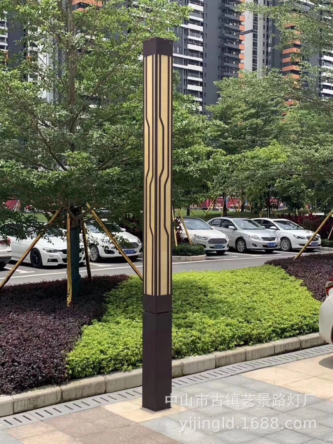 户外中式庭院园林广场道路立柱小区草坪方形景观led灯
