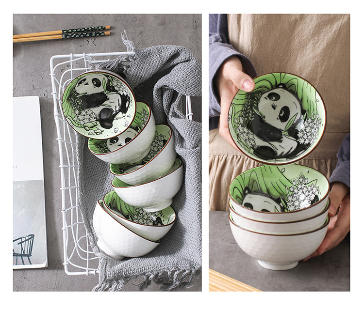 创意礼品熊猫碗筷套装陶瓷餐具礼盒开业送礼活动促销婚庆回礼定制