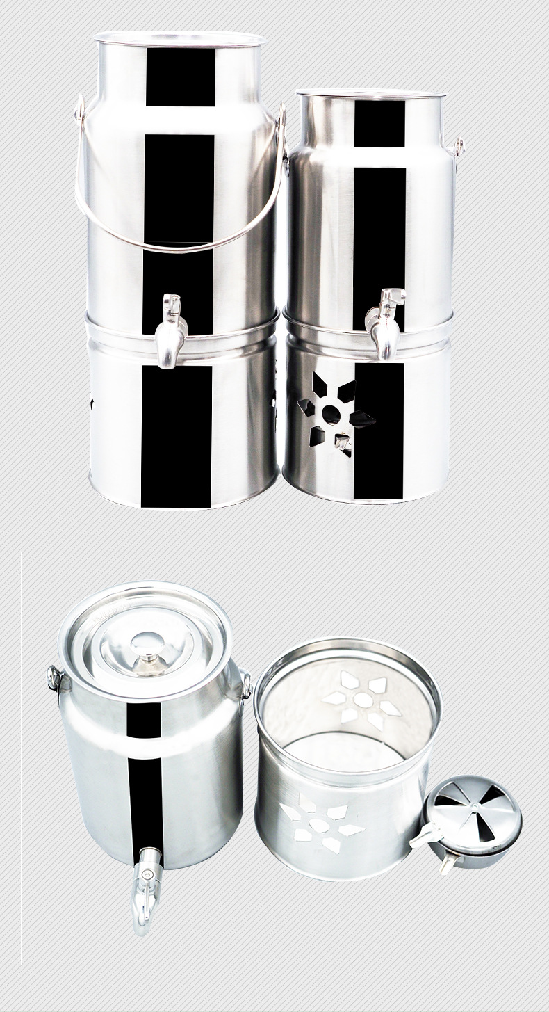 304不锈钢温奶器 商用酒精加热温奶器带龙头煮奶桶 牛奶壶提奶桶