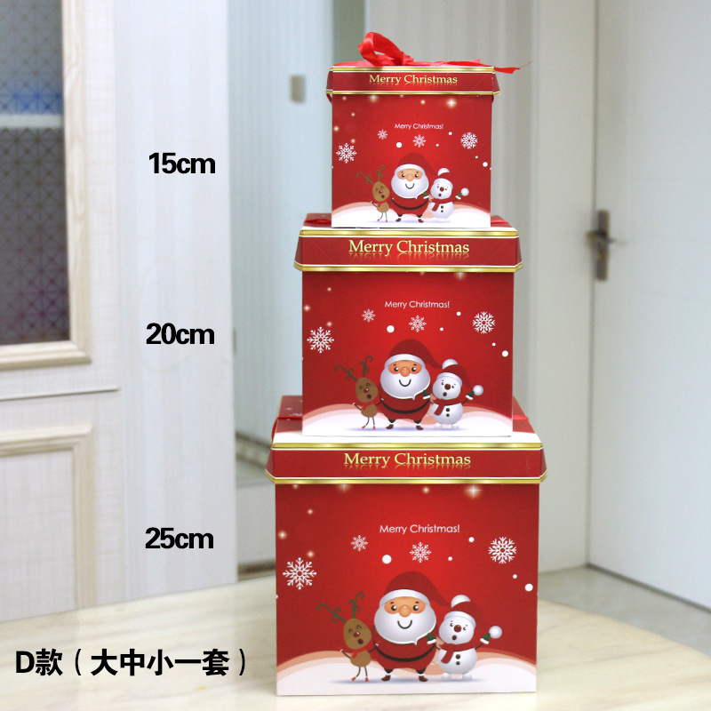 New Christmas Gift Box Three-Piece Christmas Decorations Decoration Hair Clipper Christmas Scene Layout Gift Box Gifts