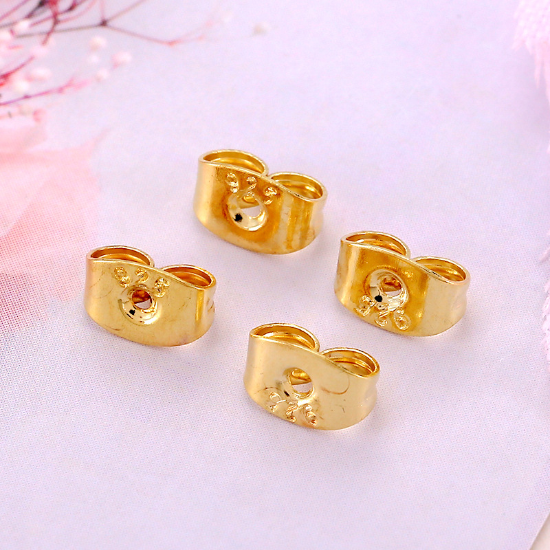 925银耳塞耳堵耳座耳钉托 女款百搭蝴蝶纯银配件配饰小饰品100/包