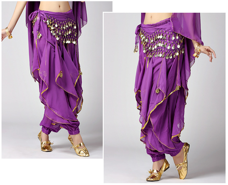 华宇印度舞舞蹈雪纺旋转裤舞台表演演出裤子肚皮舞长裤灯笼裤练习