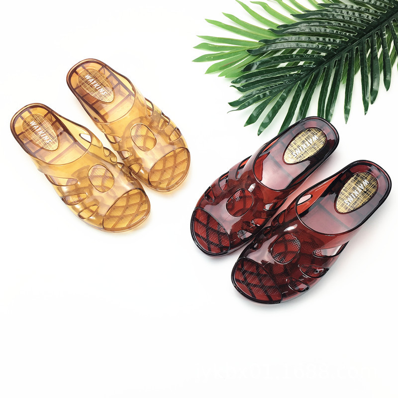 New Crystal Slippers Women's Summer Transparent Non-Slip Slipper Outdoor Fashion Plastic Slippers Factory Direct Sales