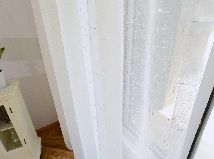 窗帘纱帘透光不透人 北欧纯色金刚纱仿刮加厚白沙卧室成品窗纱