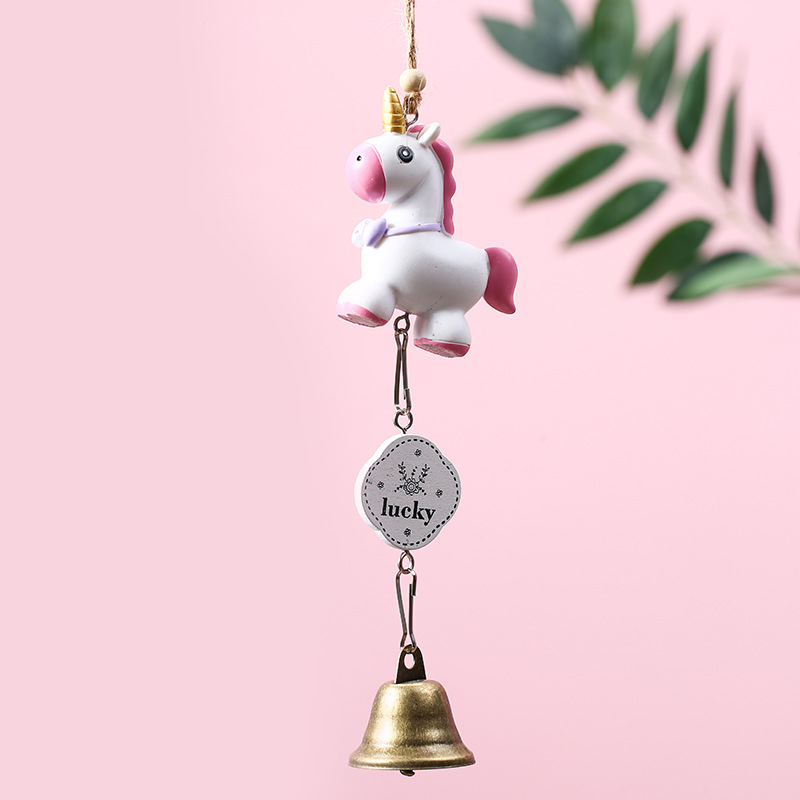 独角兽树脂卡通风铃 创意家居装饰可爱铃铛挂件礼品批发