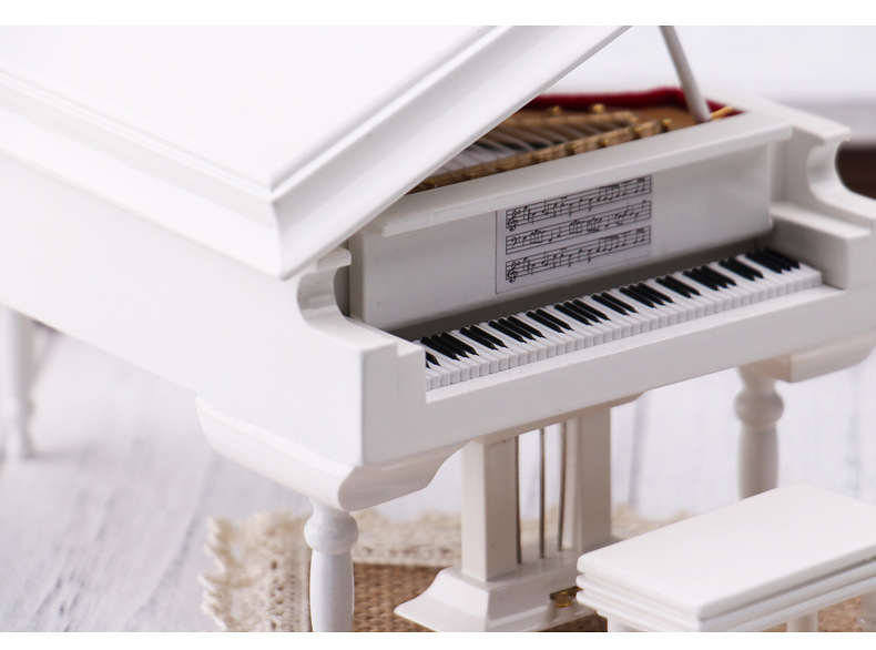 迷你三角钢琴模型摆件加工定制八音盒商务生日礼物可刻创意logo