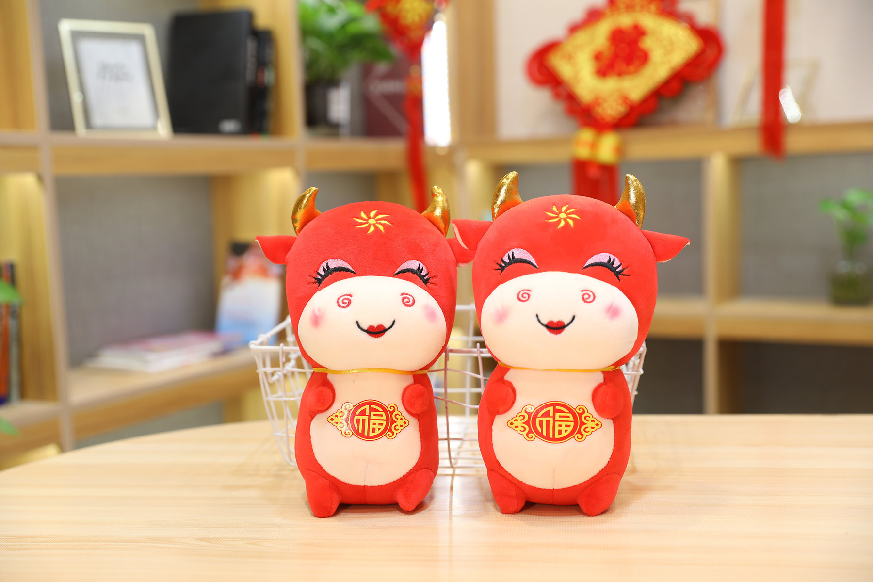 2021生肖啵啵小牛公仔年会活动圣诞节礼品2021牛年吉祥物毛绒玩具