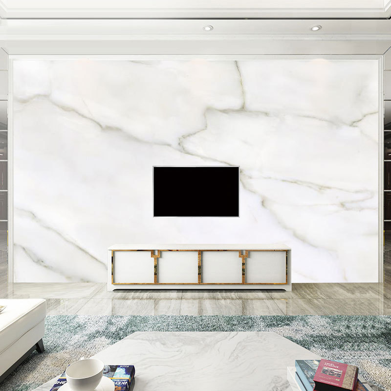 3d仿爵士白大理石纹壁画电视背景墙壁纸高清影视墙纸客厅无缝墙布