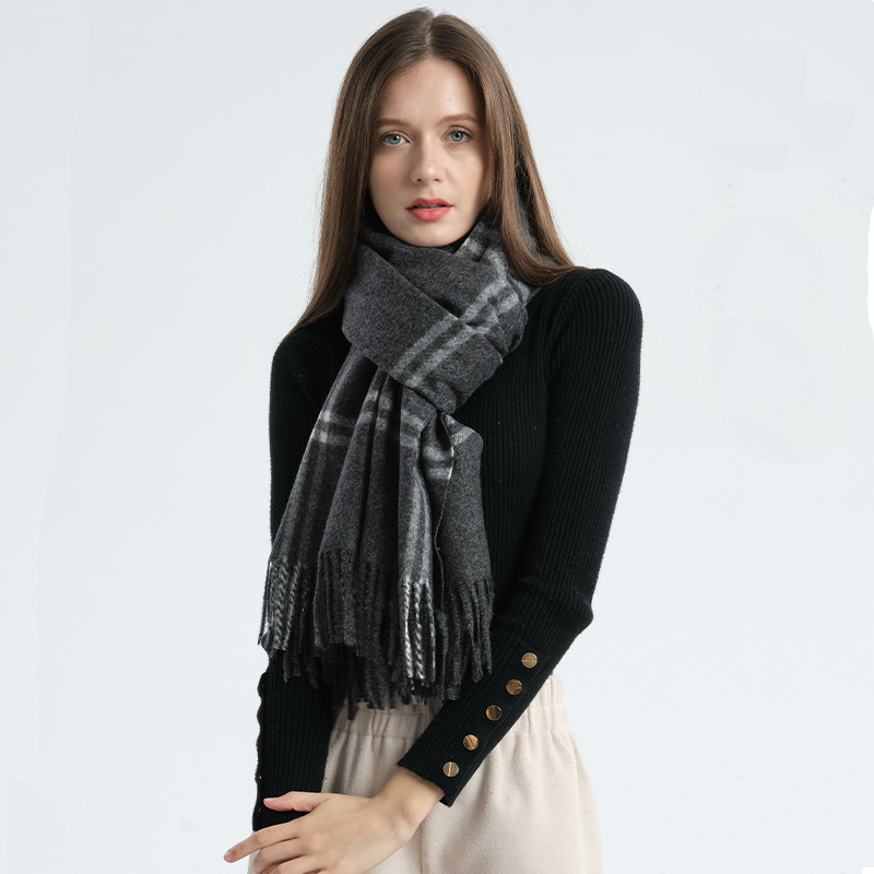 Cross-Border Foreign Trade Scarf Autumn and Winter Cashmere Scarf Plaid Women Thick Warm Scarf Autumn and Winter Shawl