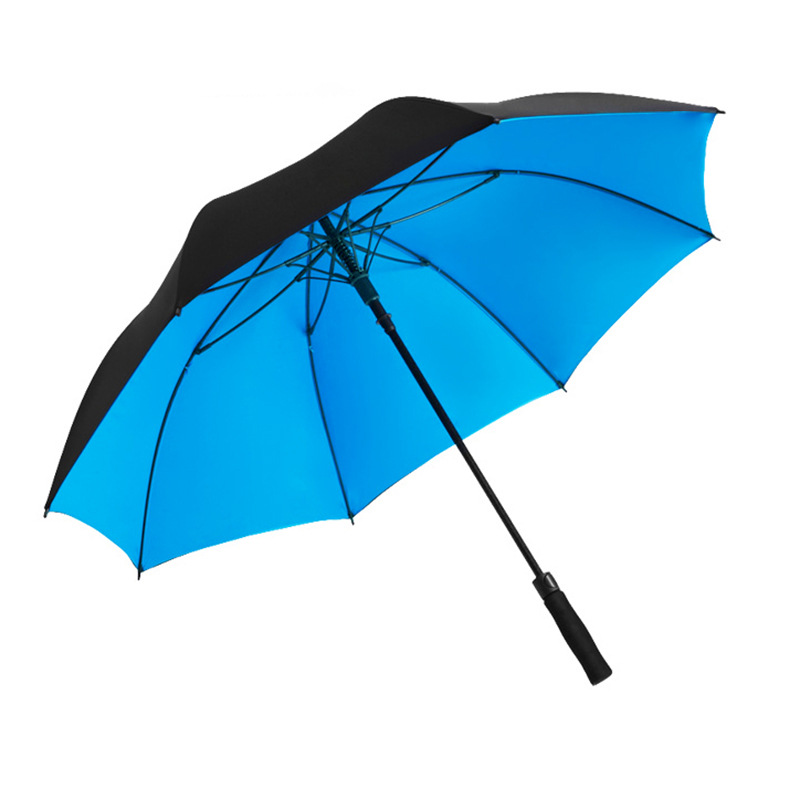 Double-Layer Umbrella Glass Fiber Large 150cm Business Long Handle Straight Rod Golf Umbrella Gift Advertising Umbrella Custom Logo