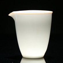 描线甜白瓷羊脂玉白瓷公道杯德化陶瓷公杯茶海分茶器功夫茶具配件