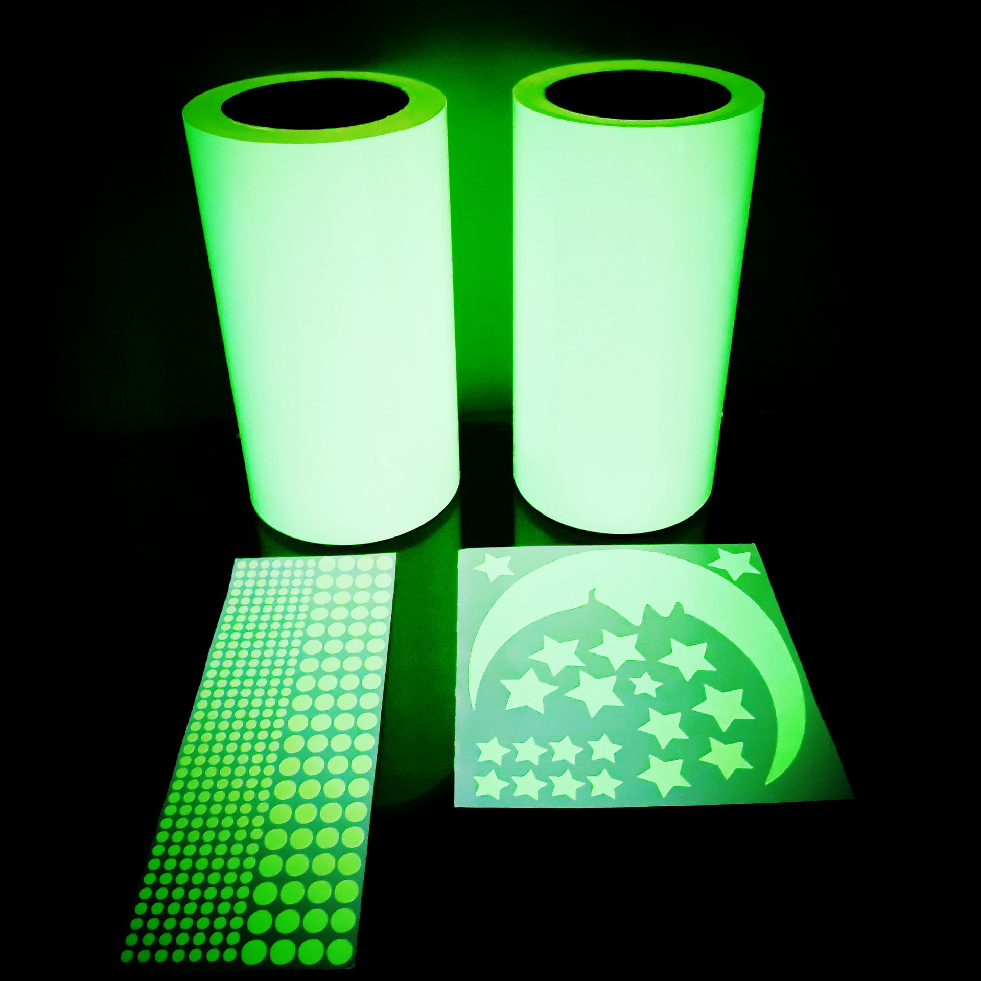 夜光膜不干胶 pvc印刷打印贴纸 pet刻字发光消防荧光材料 蓄光膜