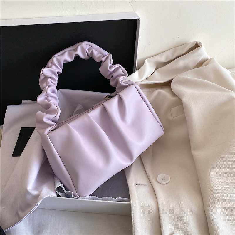 New Handbags Women's 2020 New Korean Style Fashion Casual Wrinkle Bag Solid Color Shoulder Messenger Bag Fashion