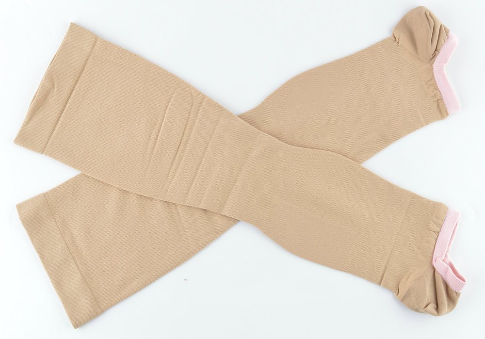 循序减压白色中筒袜 压缩袜医用防血栓压力袜 免脱静脉弹力袜曲张