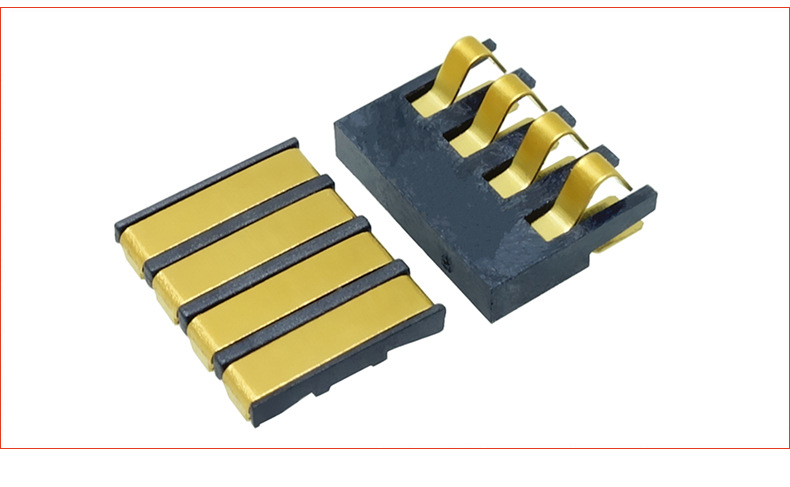 诺德现样4pin卧式弹片电池连接器 2.0间距 3.15高 移动电源电池座