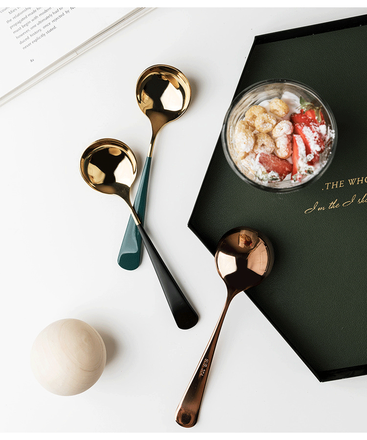 勺子家用创意可爱304不锈钢北欧风儿童吃饭网红大汤