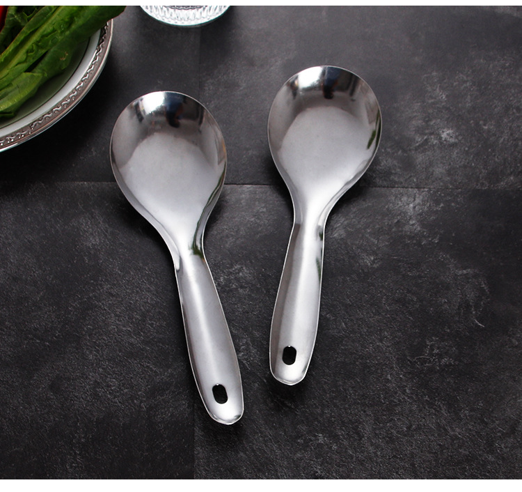 430 不锈钢加厚汤勺分餐勺家用大饭勺餐厅盛饭勺公用盛粥勺大调羹