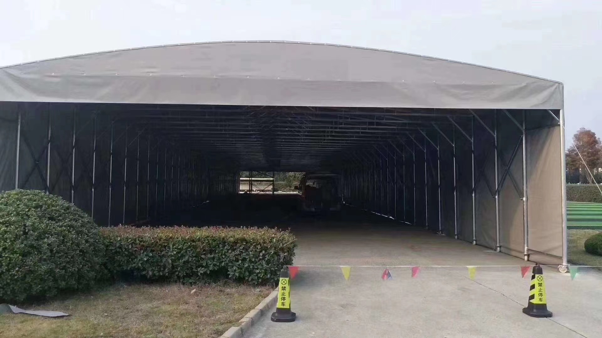 移动推拉篷活动棚伸缩推拉雨篷遮阳棚厂房室外物流仓库防雨遮阳蓬