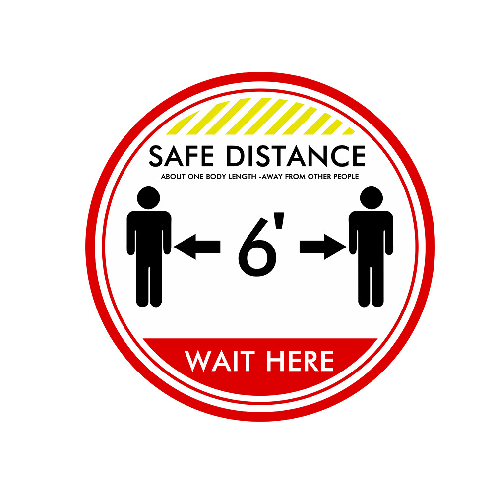 安全社交距离地垫 人群控制地板贴纸keep your distance标识
