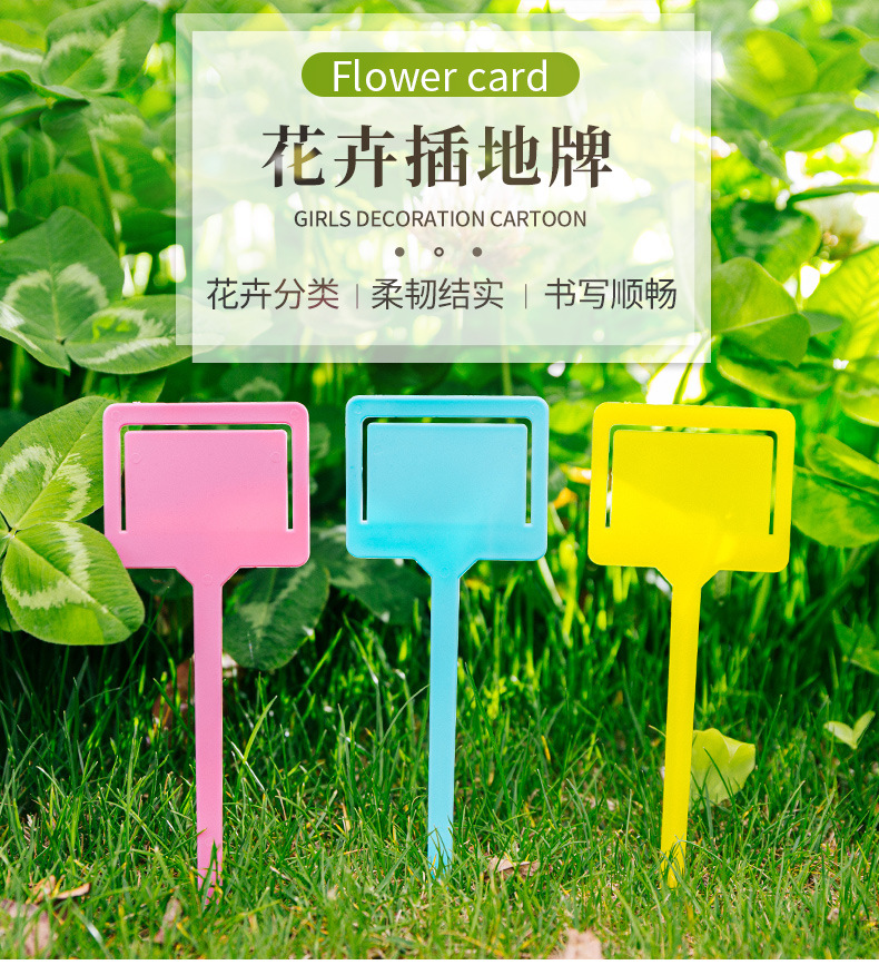 花盆塑料多肉园艺标签园艺插地牌多肉植物标牌记号牌小插牌花卉牌