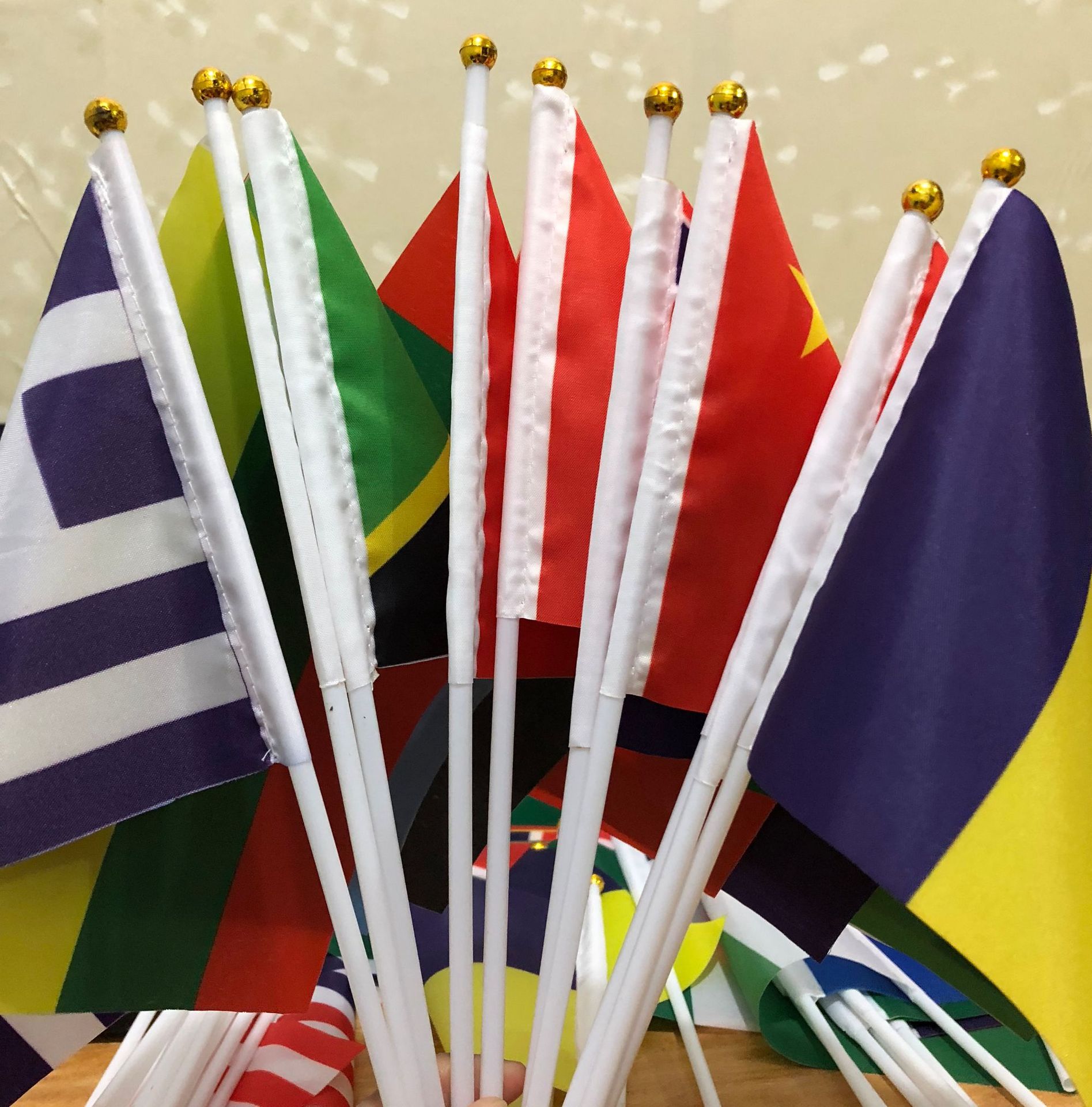 手摇旗帜小彩旗定做运动会助威旗各国小国旗手挥旗手拿旗零售批发