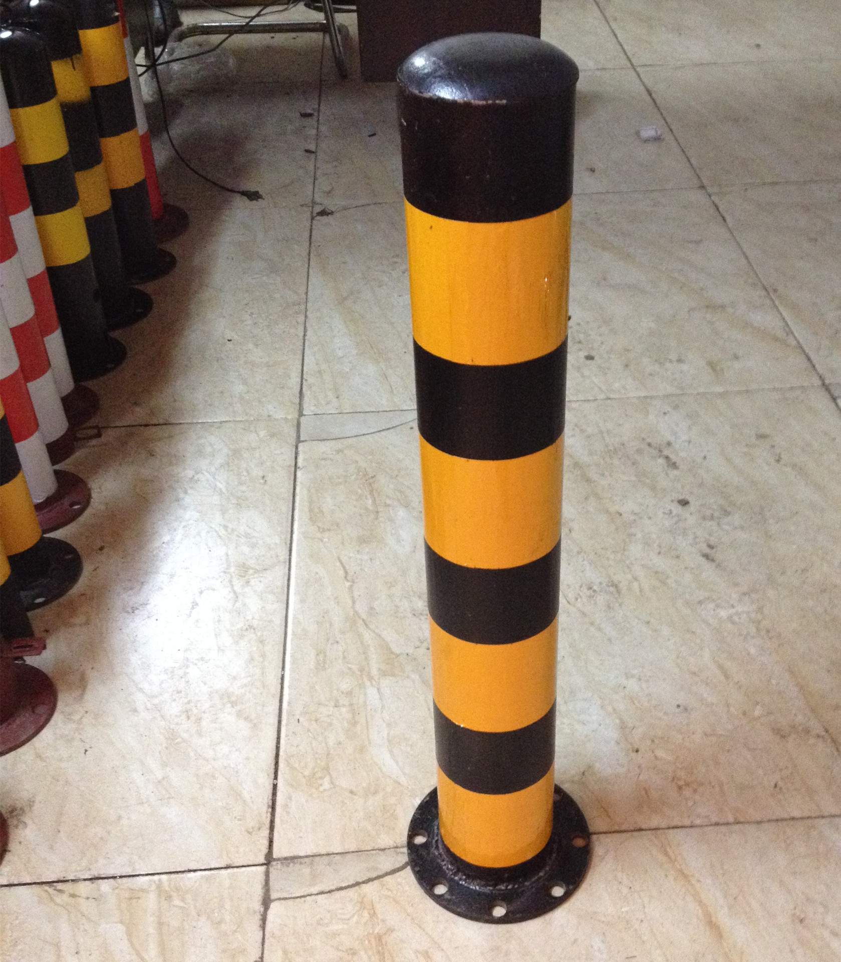 广东4寸警示桩道口桩黄黑桩/圆桩定做 114镀锌管 厚1-2mm