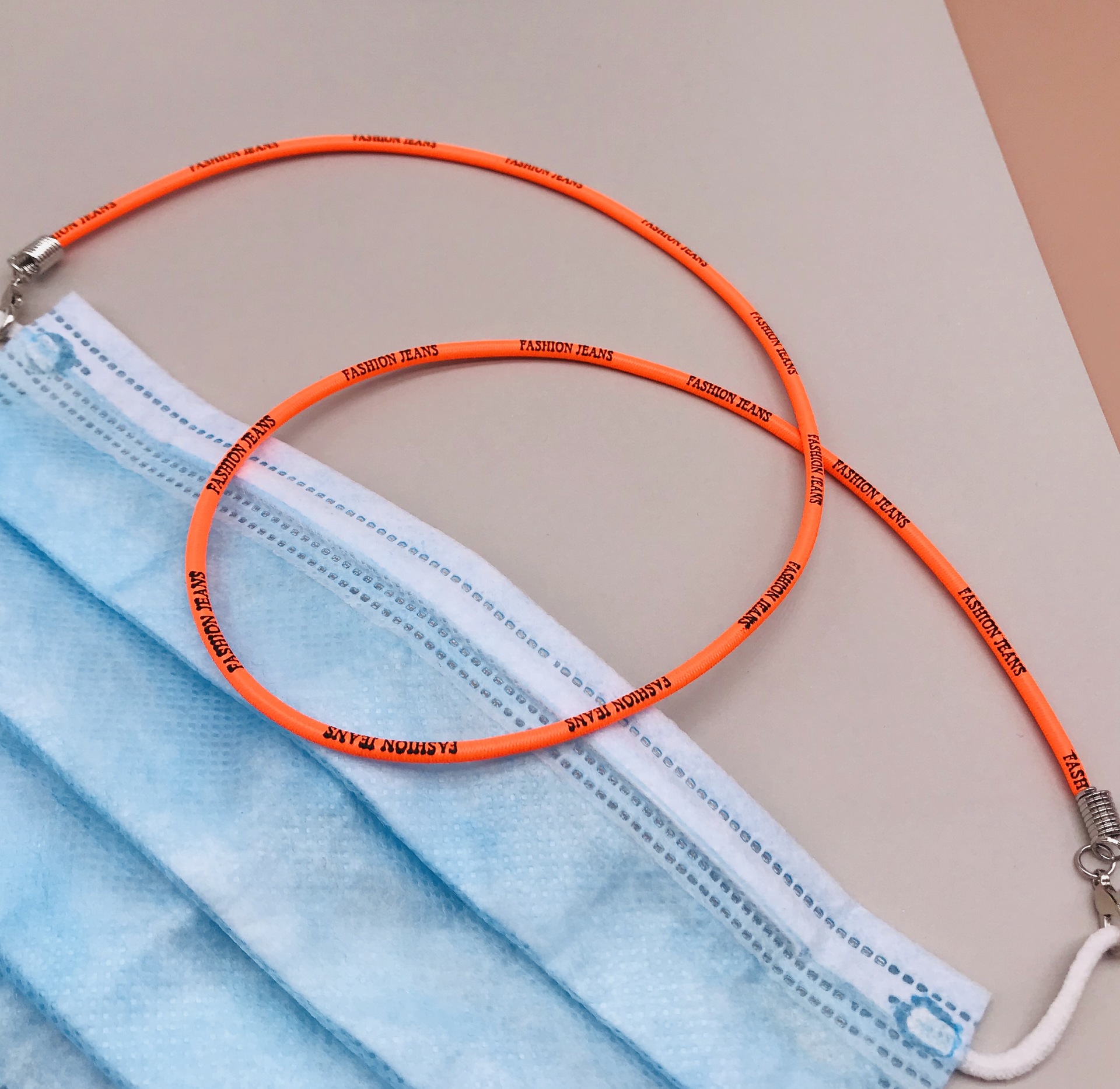 跨境热销口罩配饰 ins字母弹力防丢挂脖口罩绳 多色编织口罩挂绳