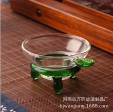 日式功夫茶具配件创意加厚耐热玻璃茶漏茶滤网手工吹制滤茶器漏