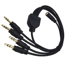 一分四3.5mm 3节耳机连接线多人多设备同时使用音频转接线