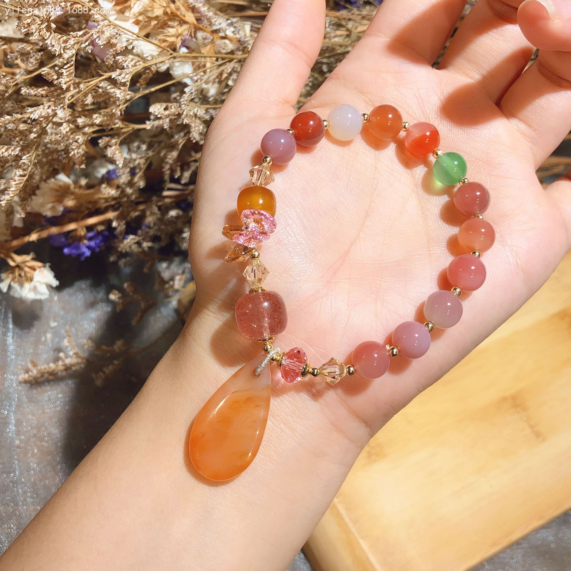 四季幽灵巴山玉南瓜福瓜莲蓬吊坠手串手链女奥地利水晶饰品彩宝