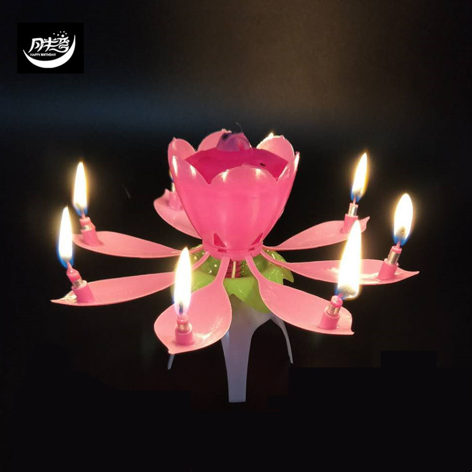 厂家直销荷花单层音乐生日蜡烛 音乐蜡烛 生日礼物开花蜡烛生日乐