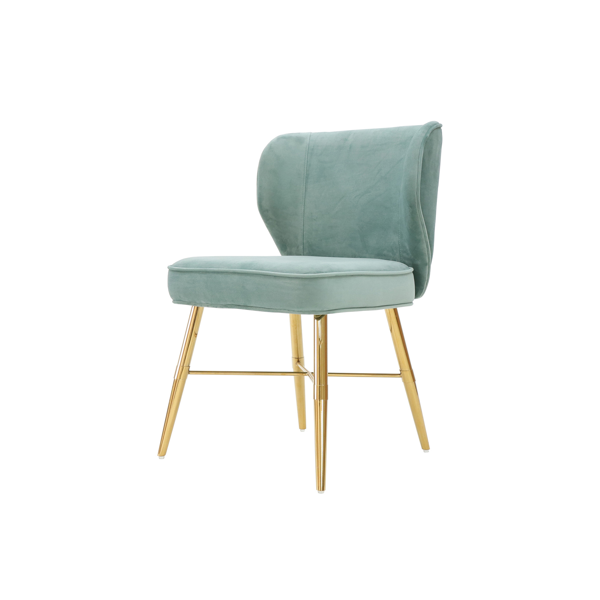 现代简约轻奢布艺餐椅 创意网红绒布靠背椅 家用客厅餐桌椅子组合