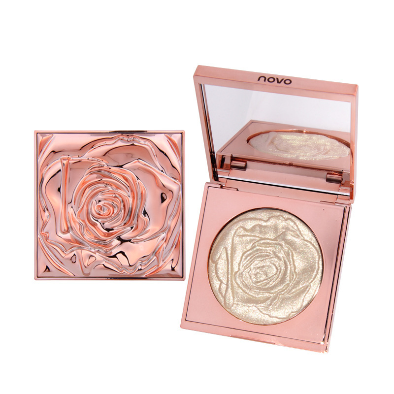 Novo5303 Rose Transparent Highlight Contour Compact Brightening Powder Fairy Shimmering Powder Shimmer Unicorn Makeup Palette