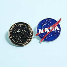 跨境新款NASA美国航空航天局标志 Suspended 宇宙系列星空胸针