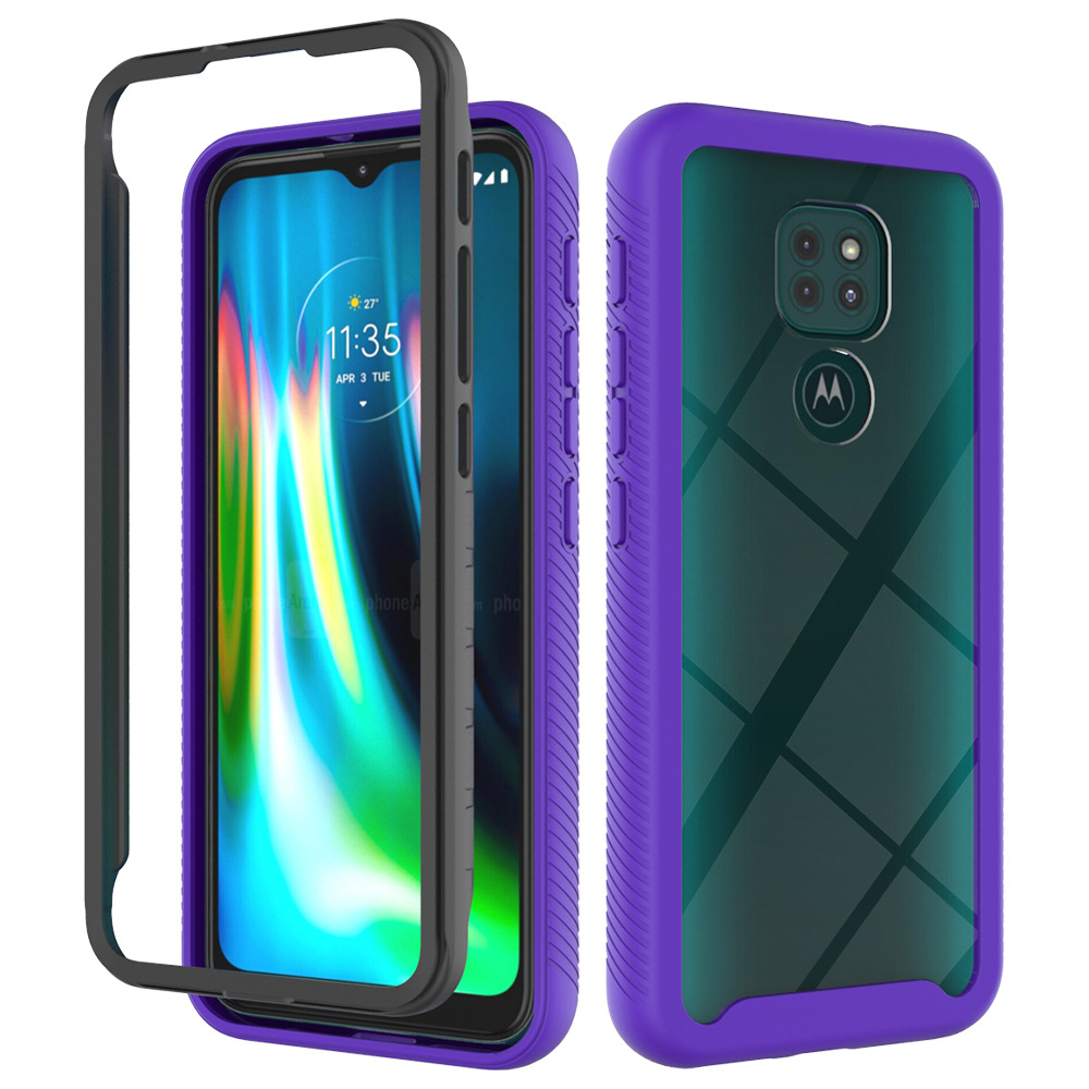 适用moto g9/g9 play 撞色星空三防壳 可拆分上下盖二合一保护套