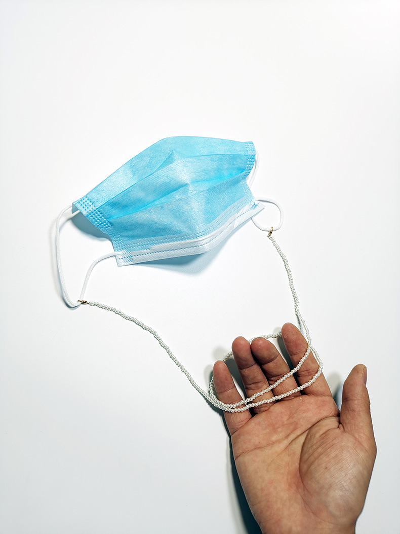 3mm珍珠口罩绳防丢耳挂口罩绳链防勒耳口罩眼镜挂绳口罩防丢绳链