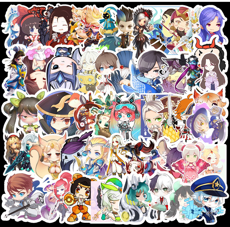 王者荣耀102张不重复冰箱涂鸦贴纸 电脑汽车摩托车防水贴纸 可移